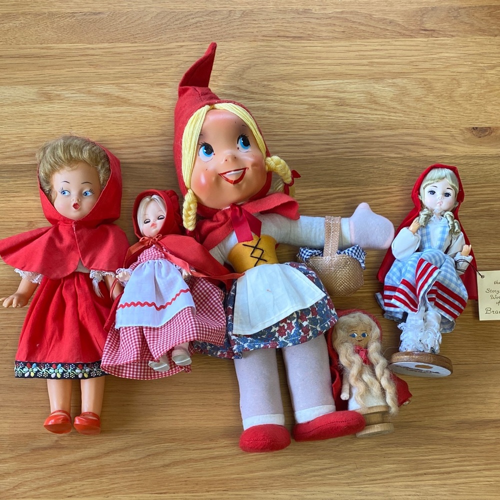 Lot of Vintage Red Riding Hood Dolls